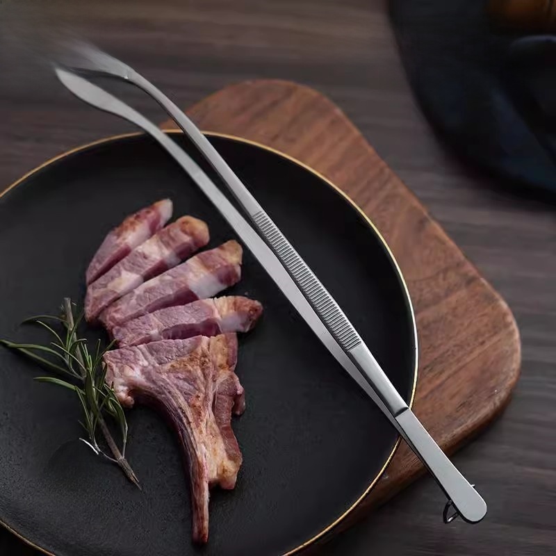 Home Cooking Steak - Stainless Steel Long Kitchen Clamp Food