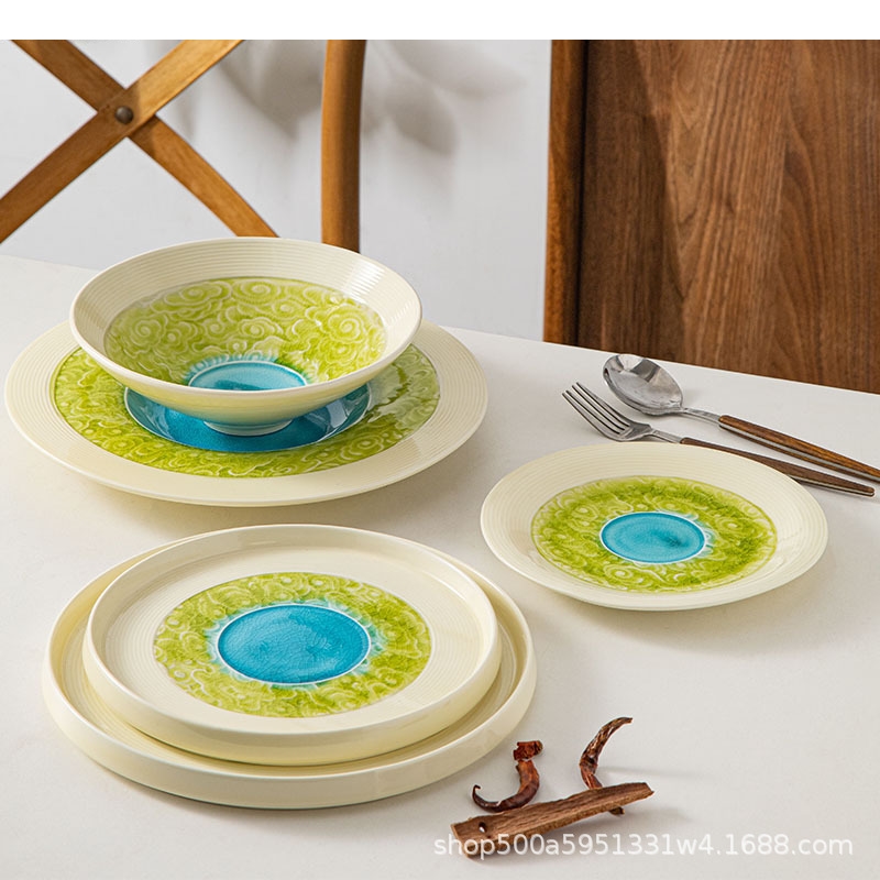 Home Cooking Steak - Ceramic Cooking Dishes Restaurant Circular Pasta