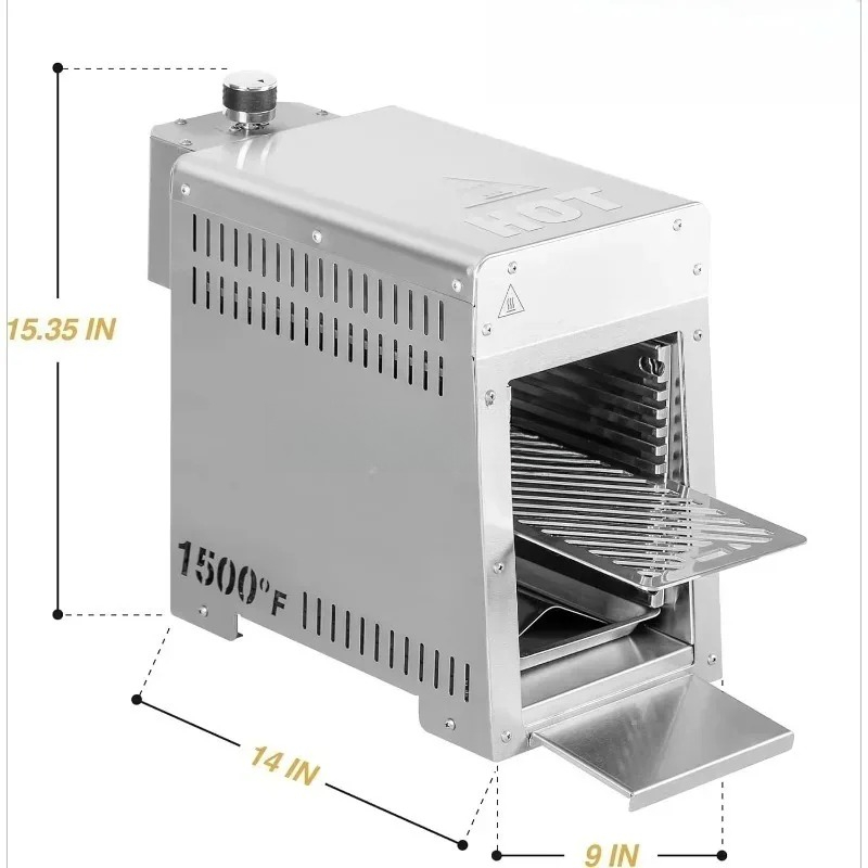 Home Cooking Steak - Portable Stainless Steel Gas Grill 1500