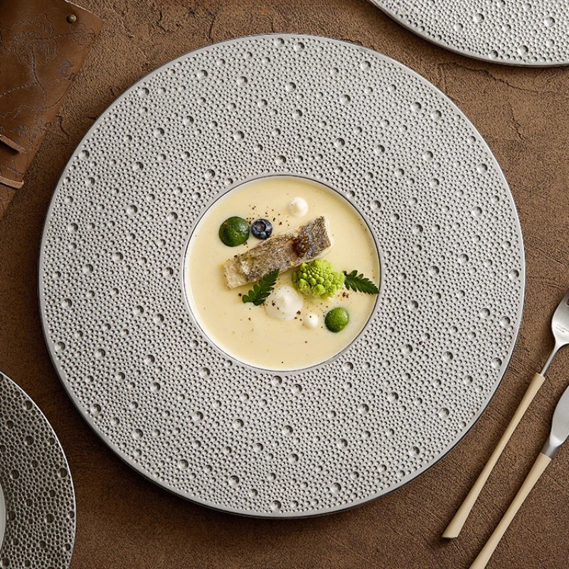 Home Cooking Steak - Creative Meteor Planet Round Ceramic Dinner