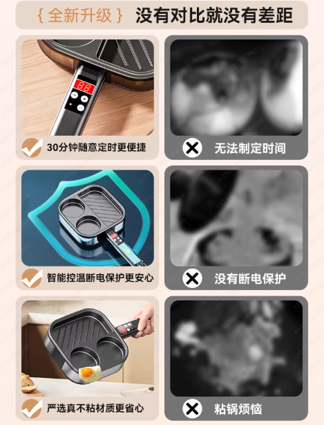 3-in-1 Non-Stick Frying Pan, E - Home Cooking Steak ulasan dan harga