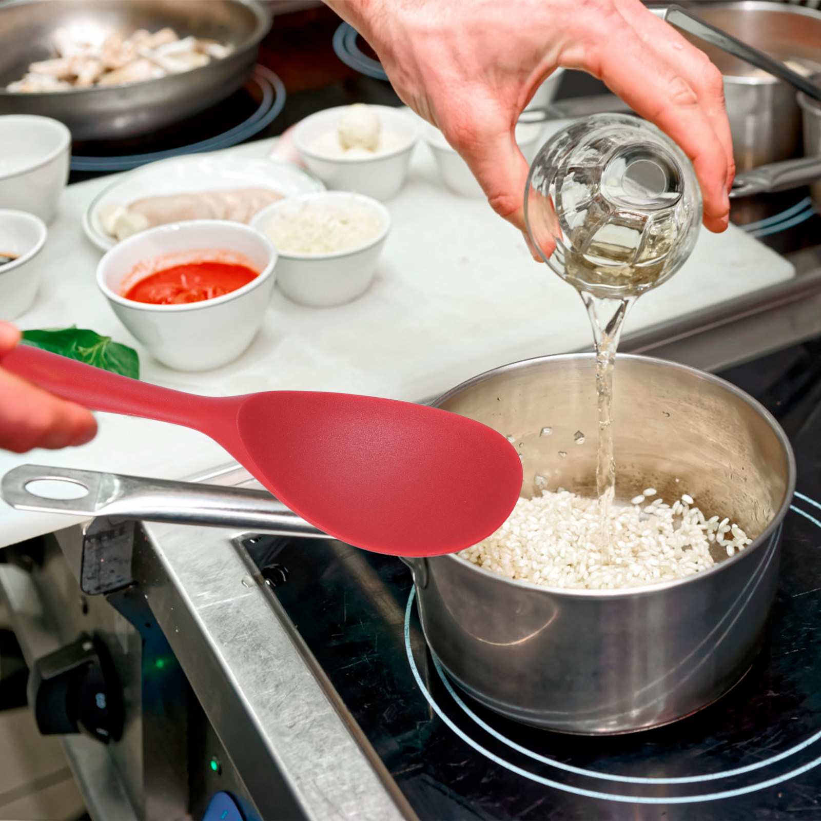 2Pcs Heat Resistant Rice Scoop - Home Cooking Restaurant ulasan dan harga