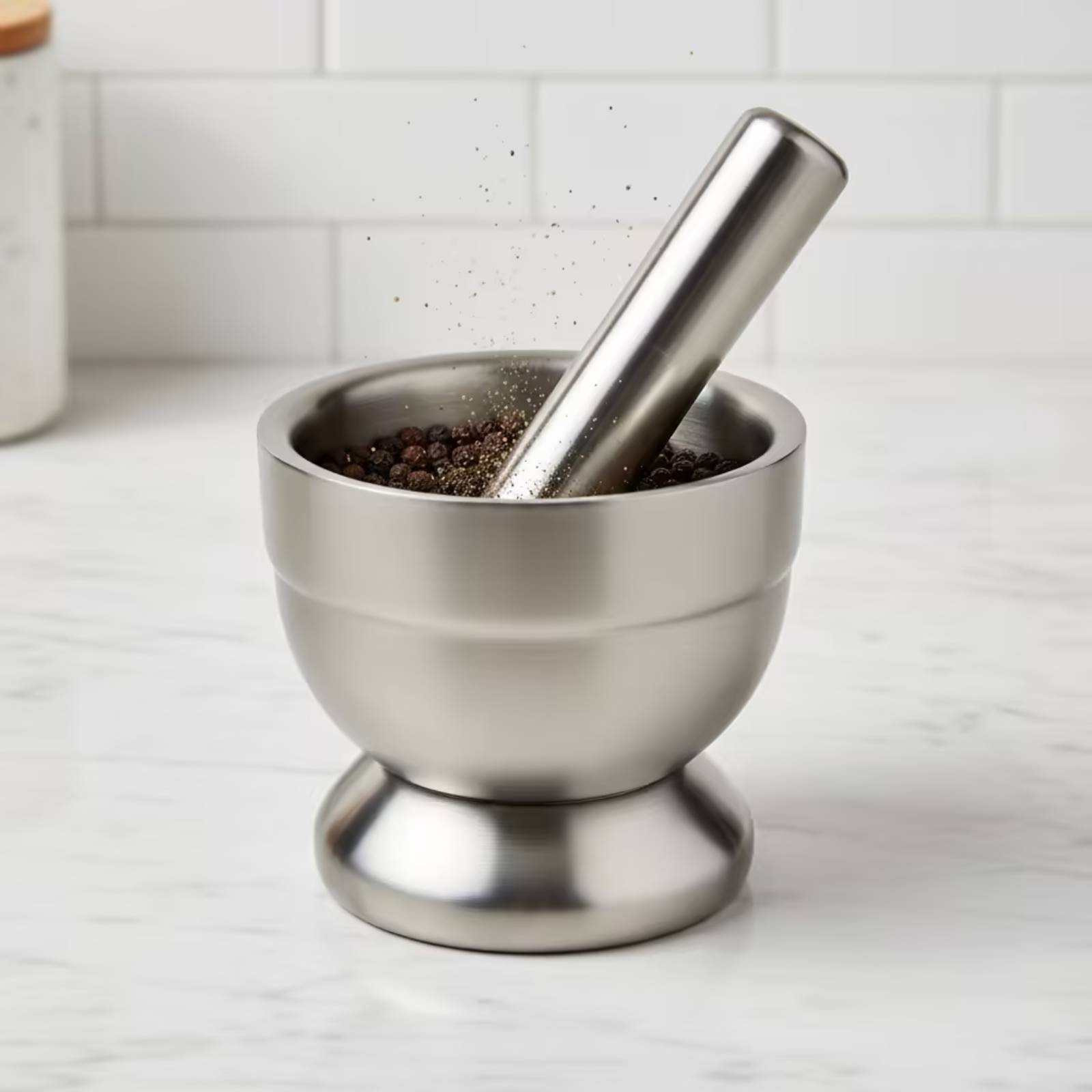 Mortar and Pestle with Lid Mes - Home Cooking Usa ulasan dan harga