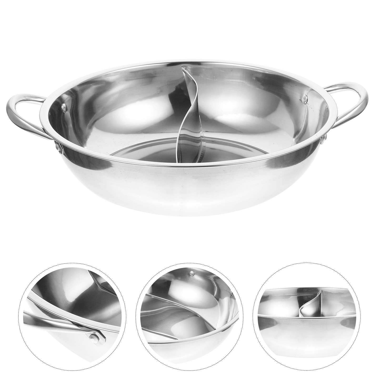 Divided Hot Pot Stainless Stee - Home Cooking Restaurant ulasan dan harga