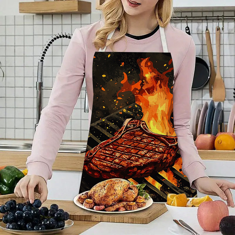 1pc BBQ Steak Apron with Flame - Home Cooking Steak ulasan dan harga
