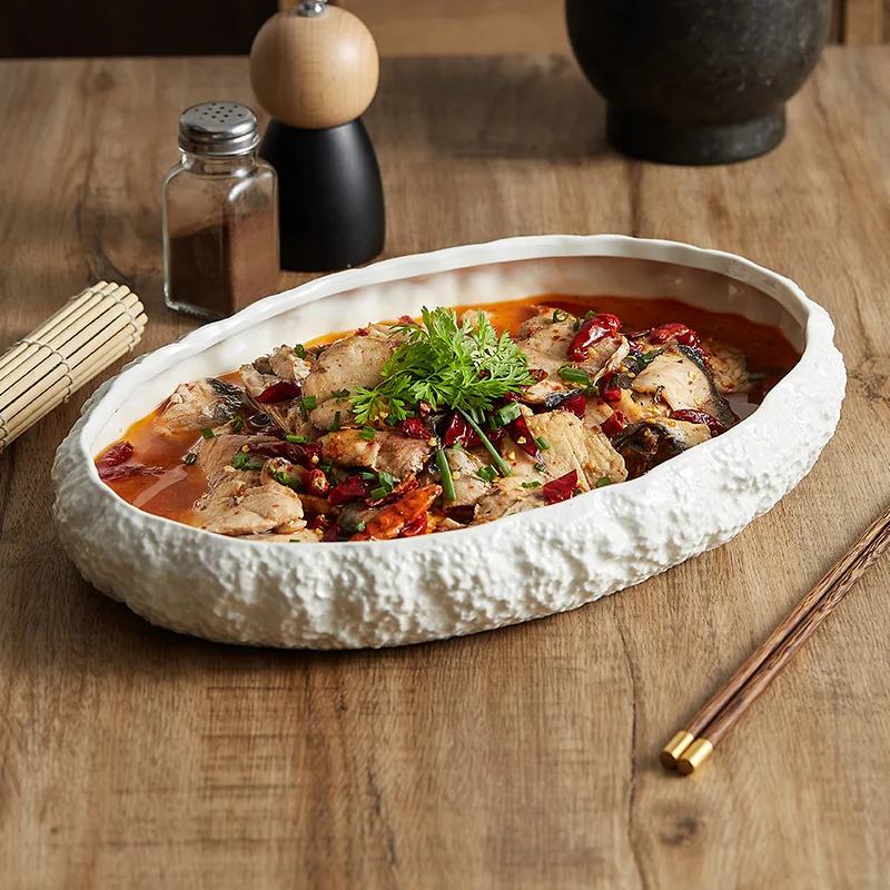 Oval Ceramic Cooking Dish Sash - Home Cooking Steak ulasan dan harga