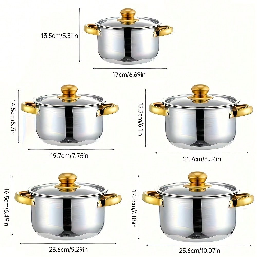 Stainless Steel Pot Set Modern - Home Cooking Restaurant ulasan dan harga
