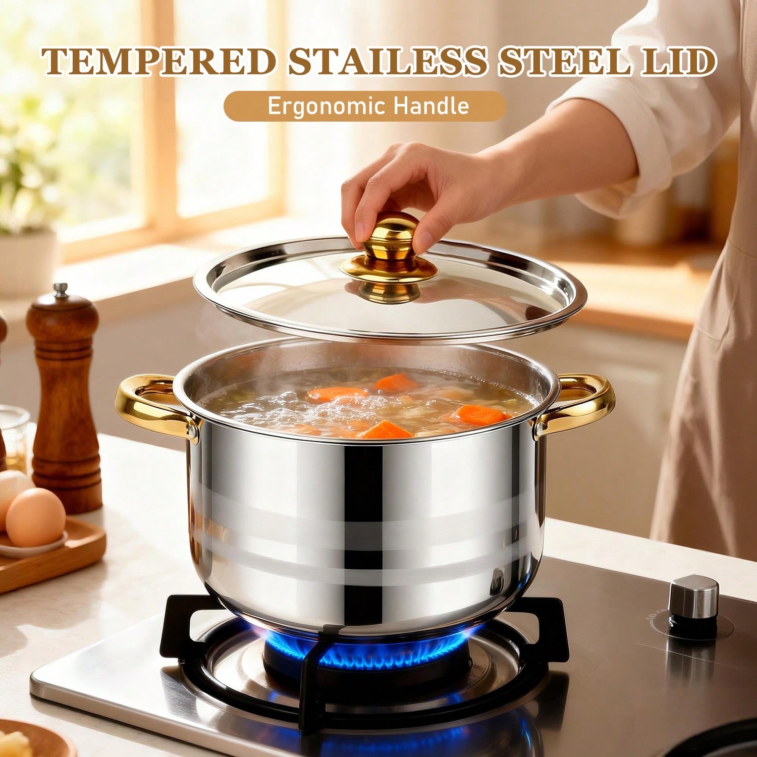 Stainless Steel Pot Set Modern - Home Cooking Restaurant ulasan dan harga