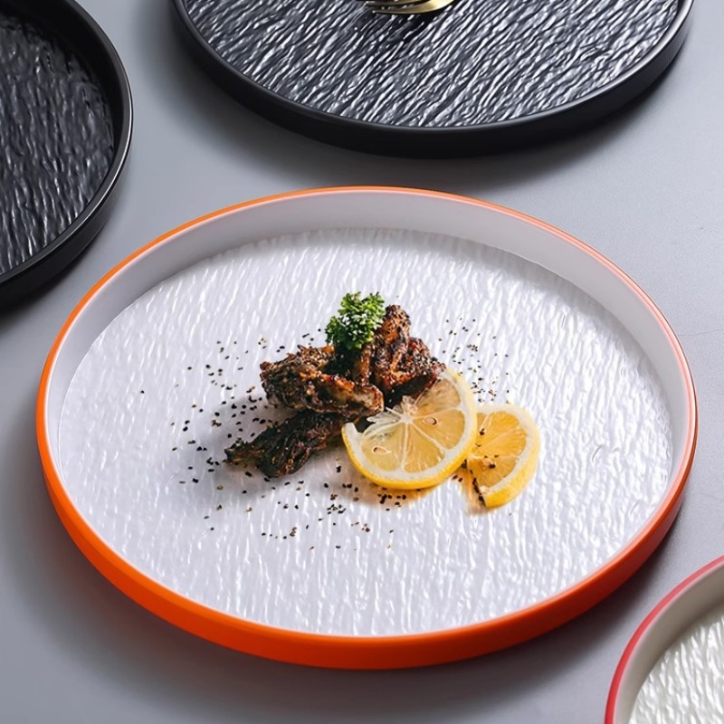 Modern Round Stone Melamine St - Home Cooking Steak ulasan dan harga