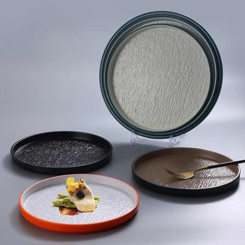 Modern Round Stone Melamine St - Home Cooking Steak ulasan dan harga